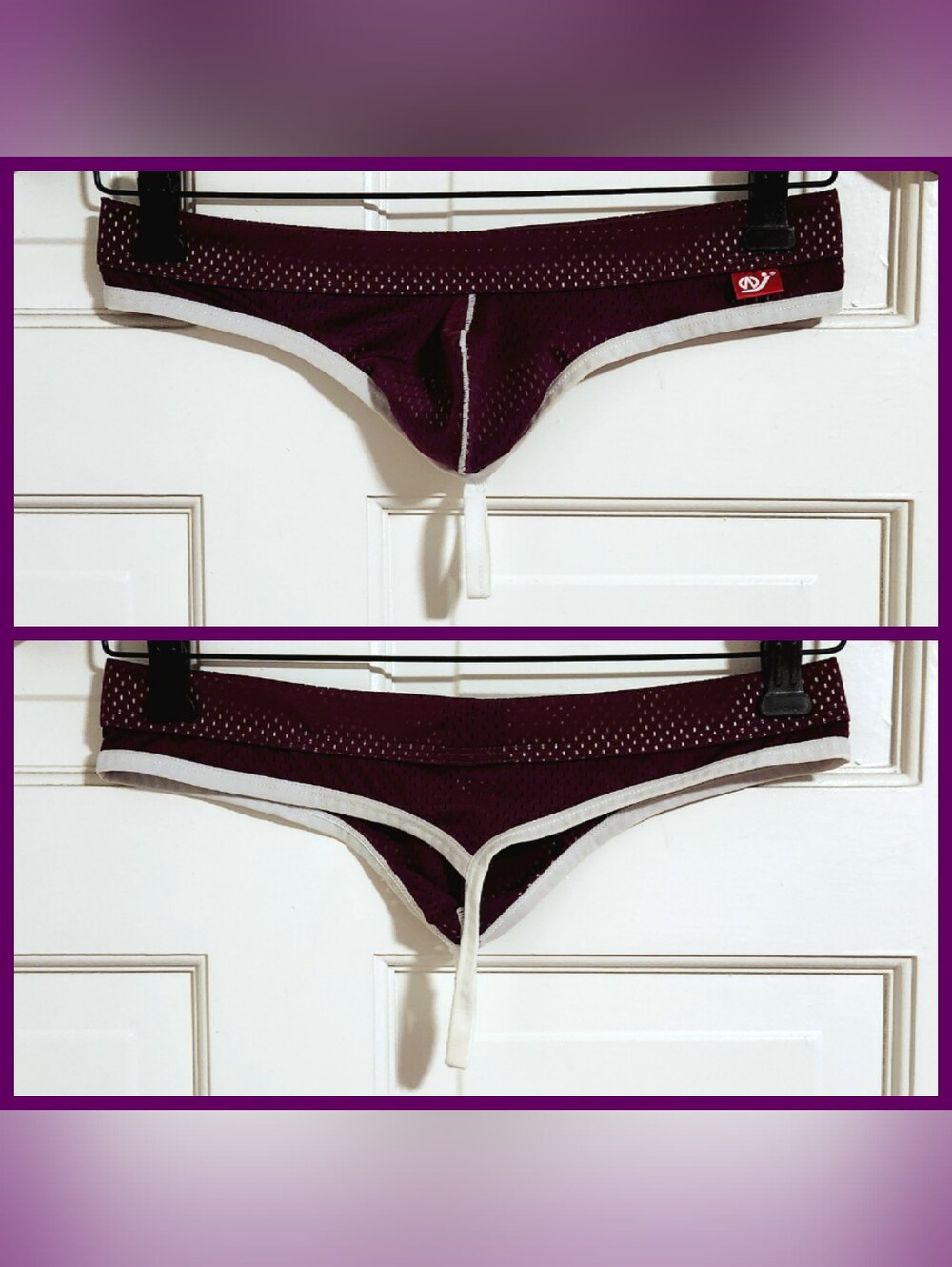 😈Wang Jiang😈 - Purple/White Mesh G-String